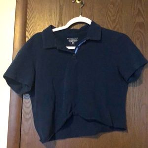 Cropped collared shirt